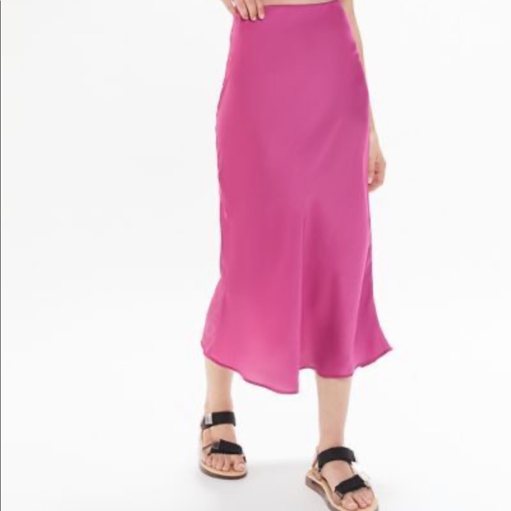 Urban outfitters pink satin slip skirt